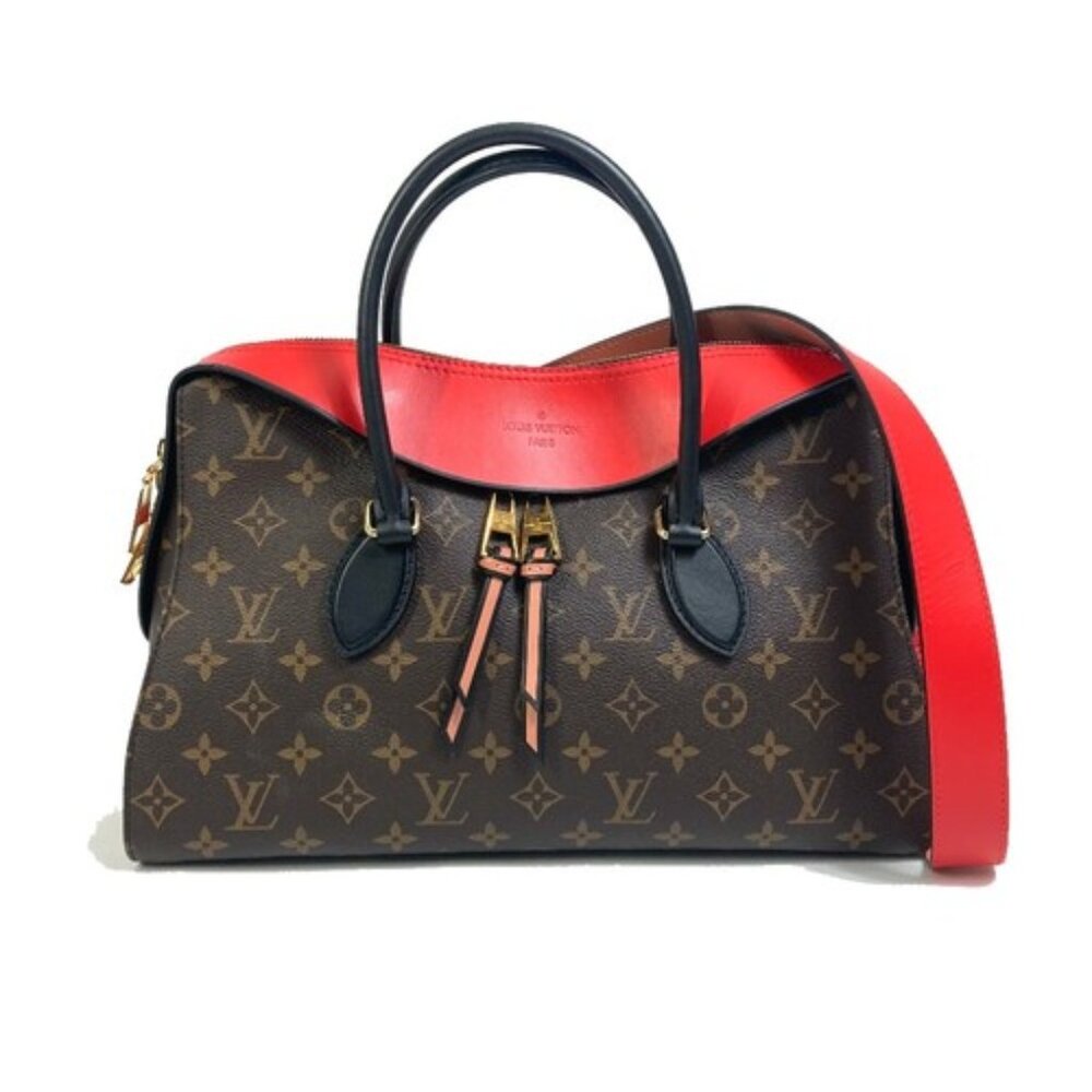 Louis Vuitton Monogram 2WAY Shoulder/Tote Bag Kabuki Brown Red - COA included